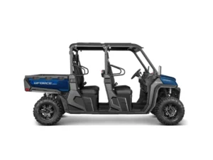 CFMOTO UFORCE 1000 XL squad negro y azul metalizado, vehículo todoterreno de 4 asientos para aventuras extremas.